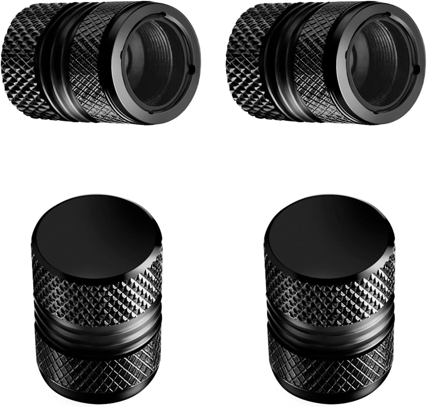 Tire Valve Stem Caps - 4 Pack Anti-Corrosion Premium Anodized Alloy Tyre Air Valve Caps Universal for Car SUV Bike Green