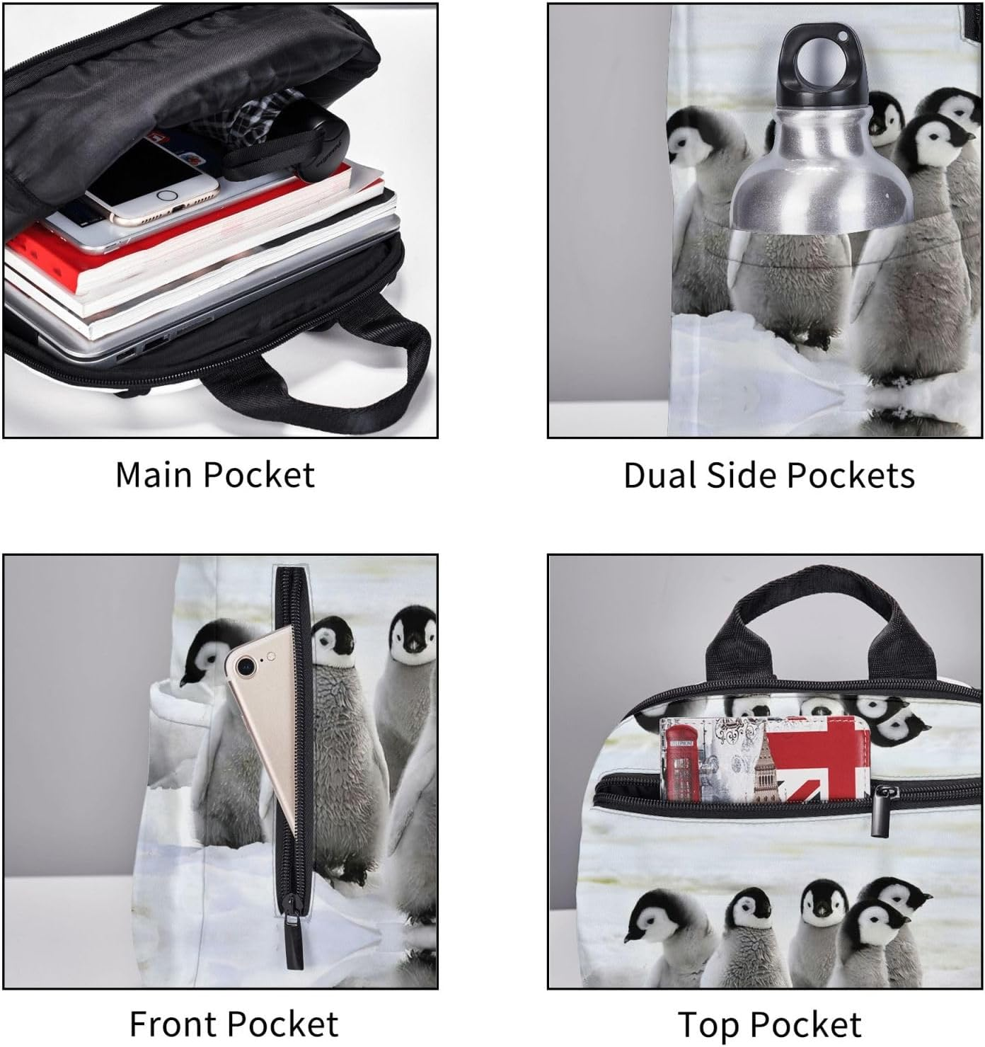 Edwal Flock of Birds Print Computer Backpack College Stylish Casual Laptop Bag for Travel/Business/Women/Men - England Symbols image number 3