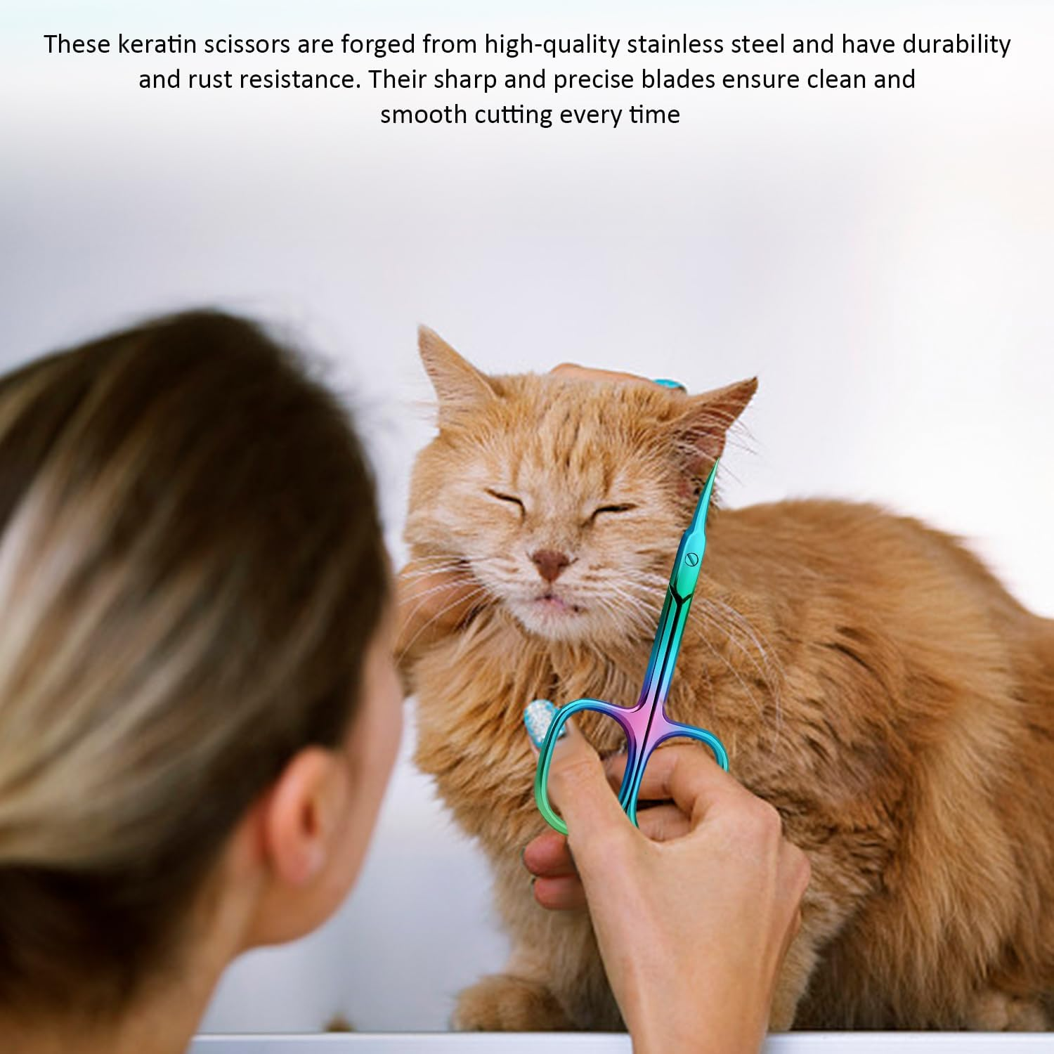 Pack of 2 Coloured Titanium Scissors for Dead Skin, Made of Stainless Steel, Rustproof and Durable, Suitable for Trimming Dead Skin Areas and Daily Care image number 5