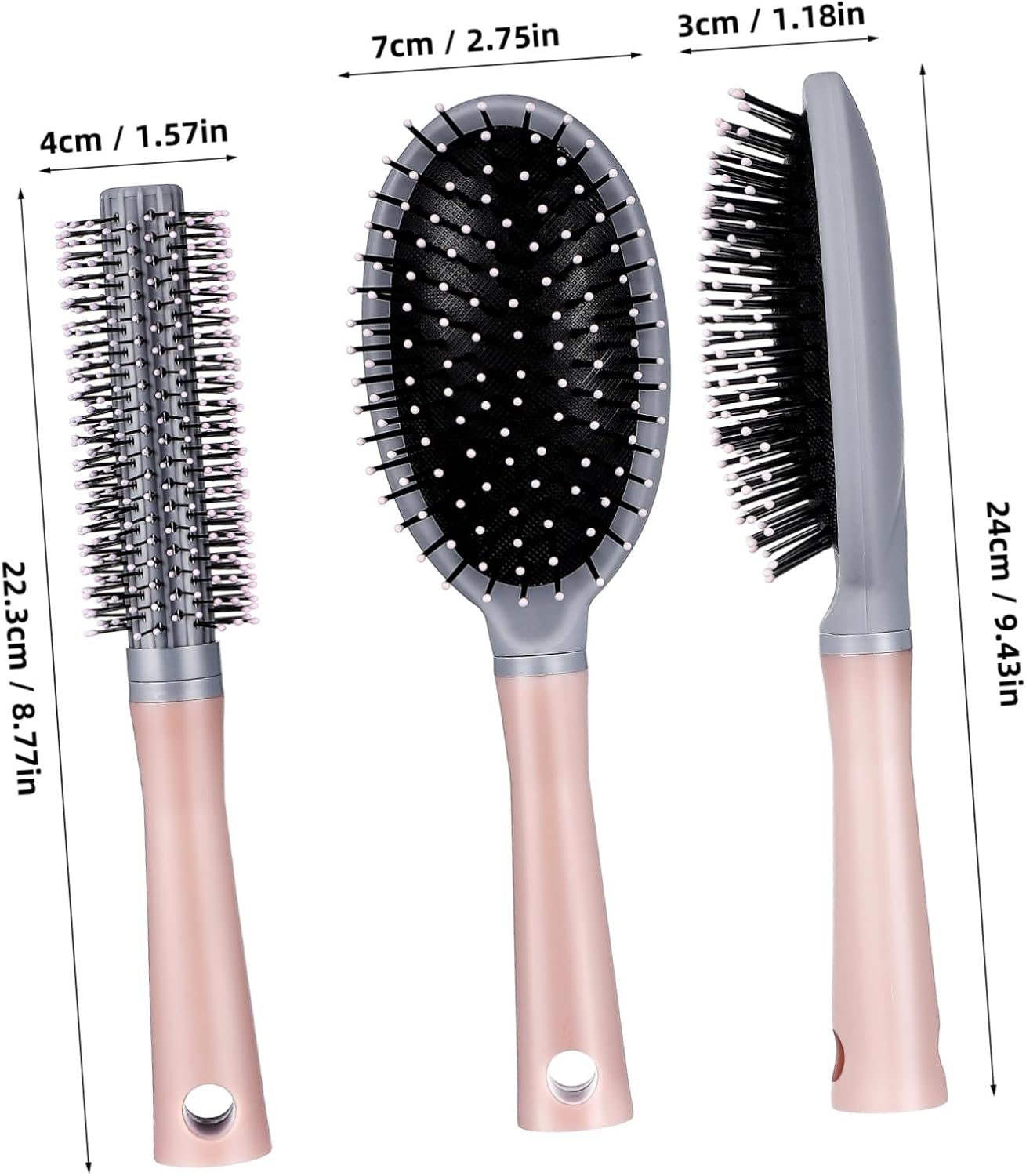 BIUDECO Salon round Brush 2 Detangler Brushes for Wet Hair Hair Comb for Styling Massaging Brush for Hair