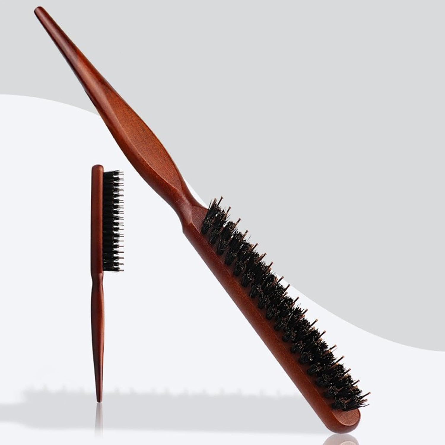 Uoqpty Natural Bristle Hair Brush | Bristle Hair Styling Comb,Soft Natural Bristles Brush for Thin and Fine Hair, Ergonomic Bristle Hair Brush for Women and Men