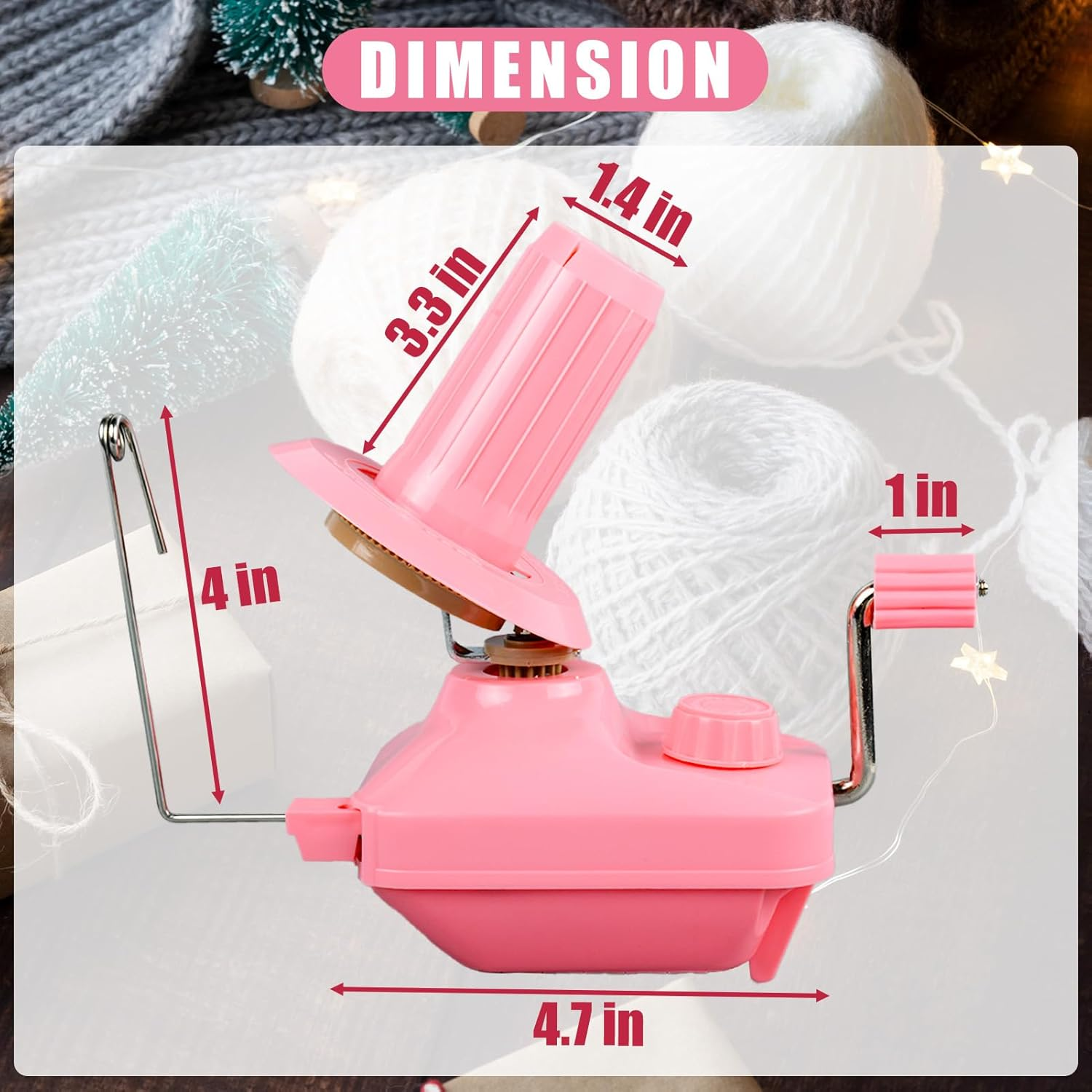 Yarn Ball Winder with Handle, Lightweight Portable Reusable Manual Wool Yarn Winder, Plastic Material, Ideal for Yarn, Wool, Fiber, String image number 2