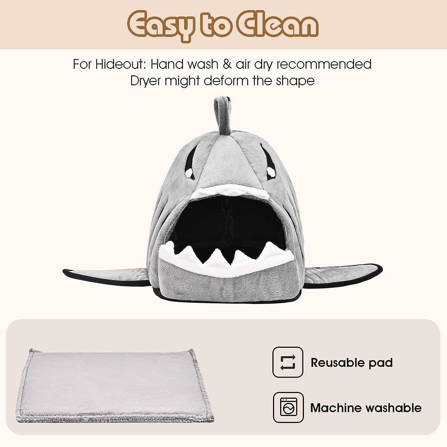 Avont 2 Pack Guinea Pig Bed House Hideout, Small Animal Hideaway Cage Accessories, Washable Sleeping Bed for Dwarf Rabbits Chinchillas Hamsters Hedgehogs Ferrets Bearded Dragons and Rats image number 4