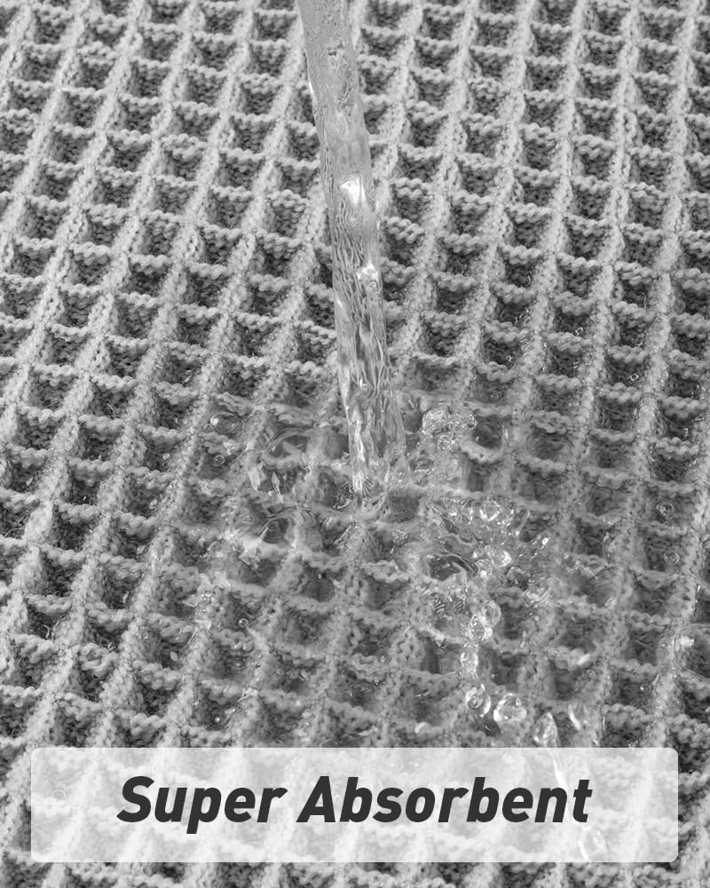 Upgraded Waffle Bath Mat 18" X 30", Super Absorbent Washable Non Slip Bath Rug Mats for Bathroom Floor, Extra Soft anti Slip Bath Room Mat with Tassels for Tub, Sink, Toilet, Quick Dry, Light Grey image number 2