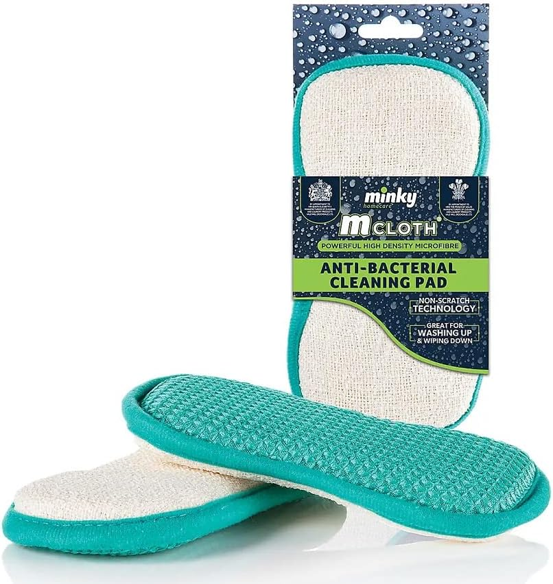Minky M Cloth Anti-Bacterial Cleaning Pad - Dual-Sided Microfibre Cleaning Cloth for Household Cleaning - Minky Household Cleaning Products with Non-Scratch Technology image number 2