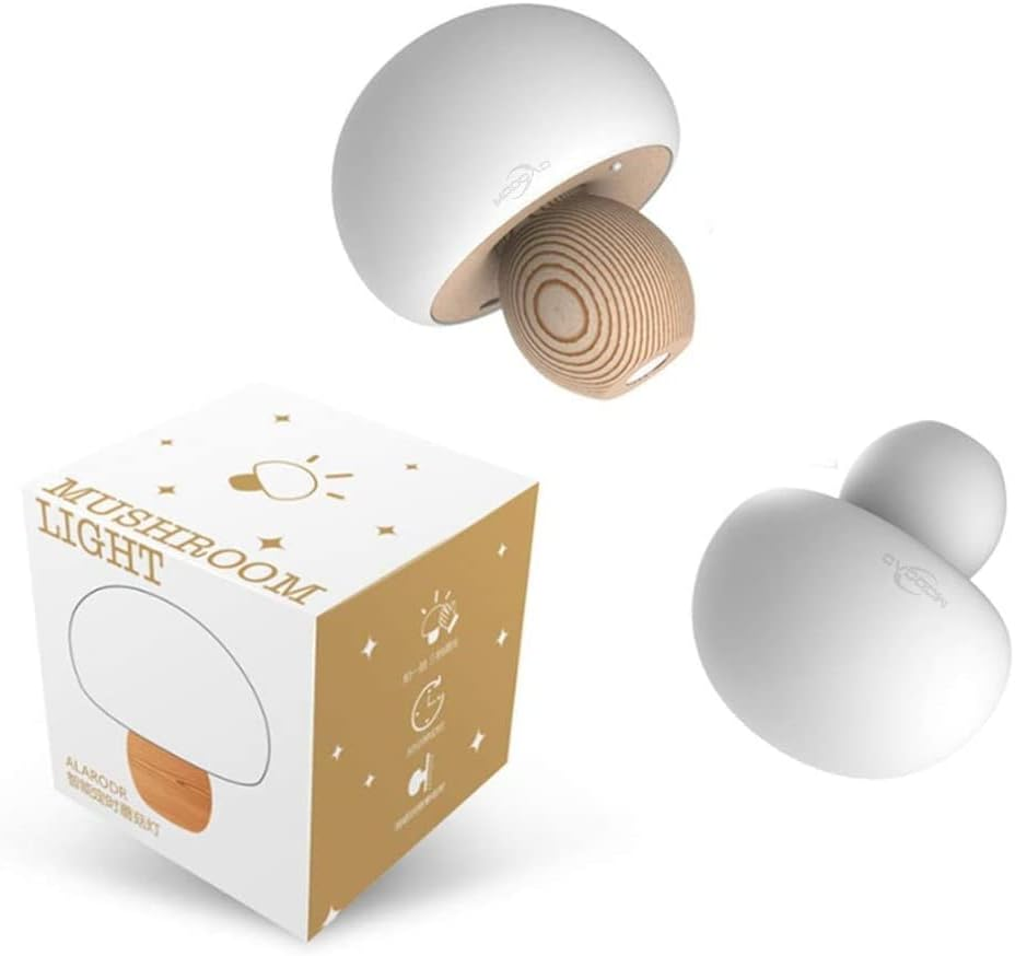 MODOAO LED Night Light Cute Mushroom Pat Light Silicone USB Night Lamp Magnetic Touch Sensor Atmosphere Lamp Bedroom Bedside Table Lamp image number 3