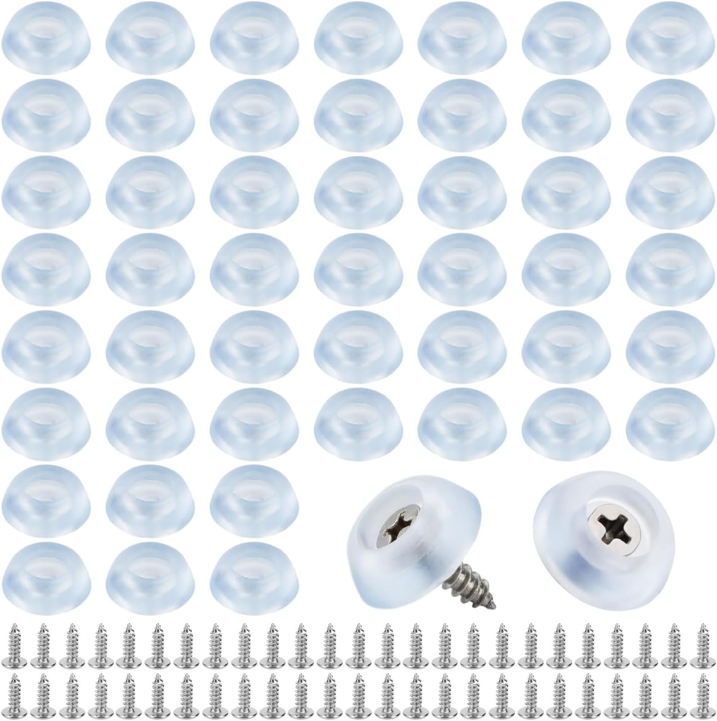 Rubber Feet, 50Pcs Cutting Board Feet Non Slip Bumpers with Stainless Steel Screws round Cutting Board Legs Pad for Furniture Kitchen Appliances image number 5