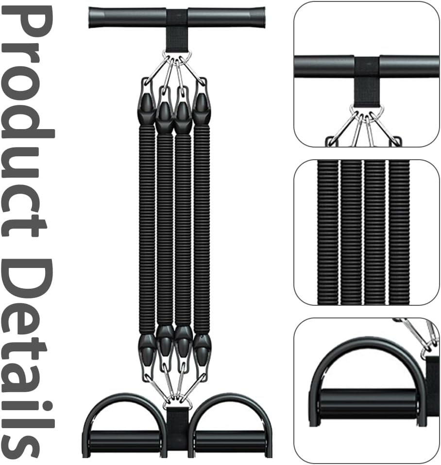 2Pack Pedal Tension Rope,Resistance Bands,For Leg Training and Abdominal Muscle Workout,For Home, Home Gym, Muscle and Strength Training, Resistance Band System (Black)