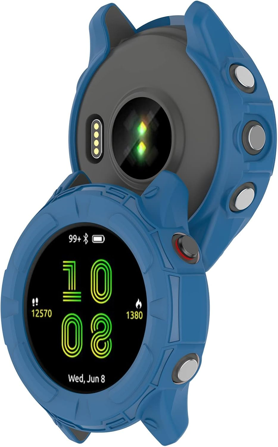 Intended for Garmin Forerunner 955 Case Soft TPU Protector Cover Anti-Scratch Bumper Shock-Proof Bezel Protective Shell Intended for Garmin Forerunner 955 Case Cover (Black&Blue&White) - Blackbluewhite image number 6