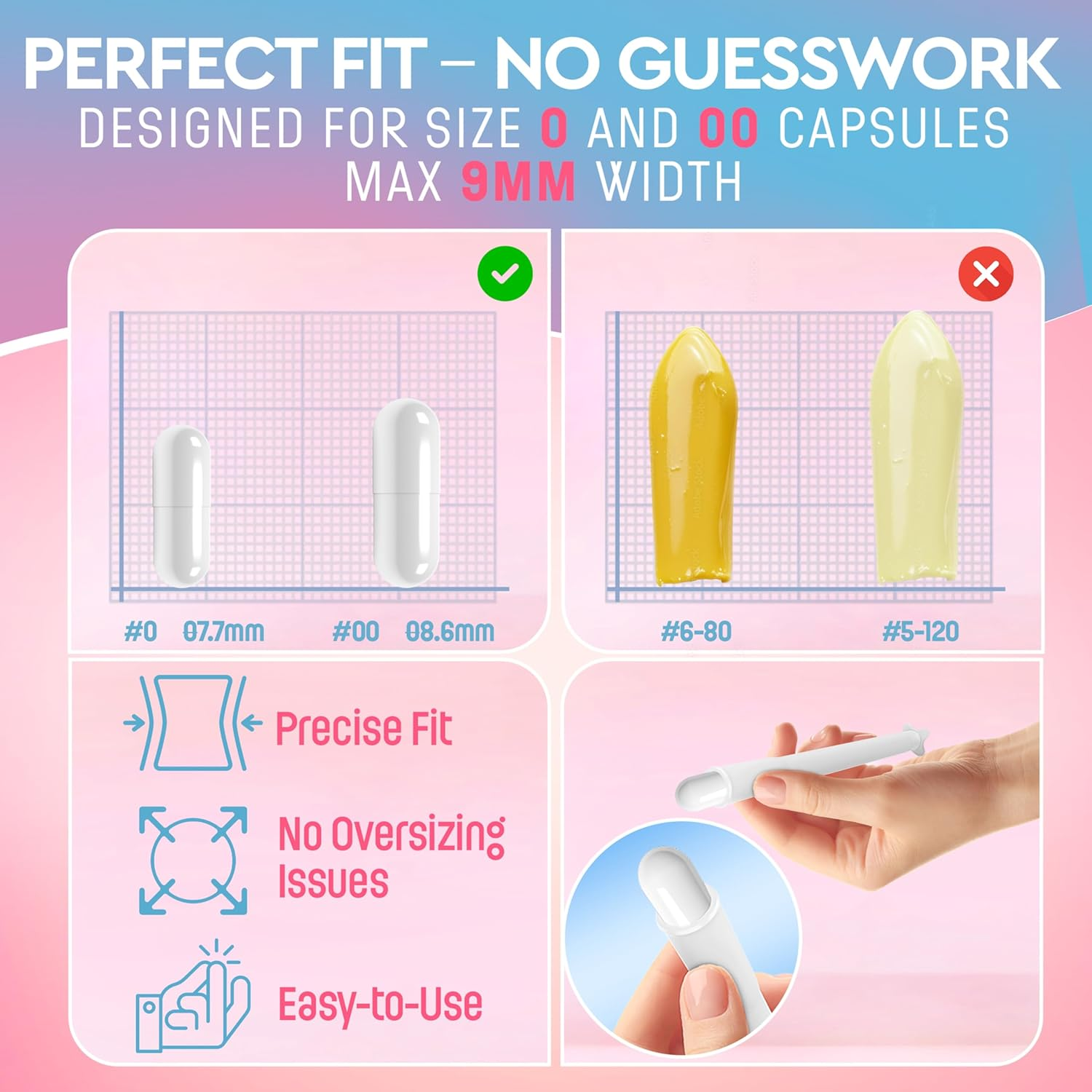 Pelvana Suppository Applicators, 15 Pack, 9Mm Wide, Fits Size 0 and 00 Capsules image number 3