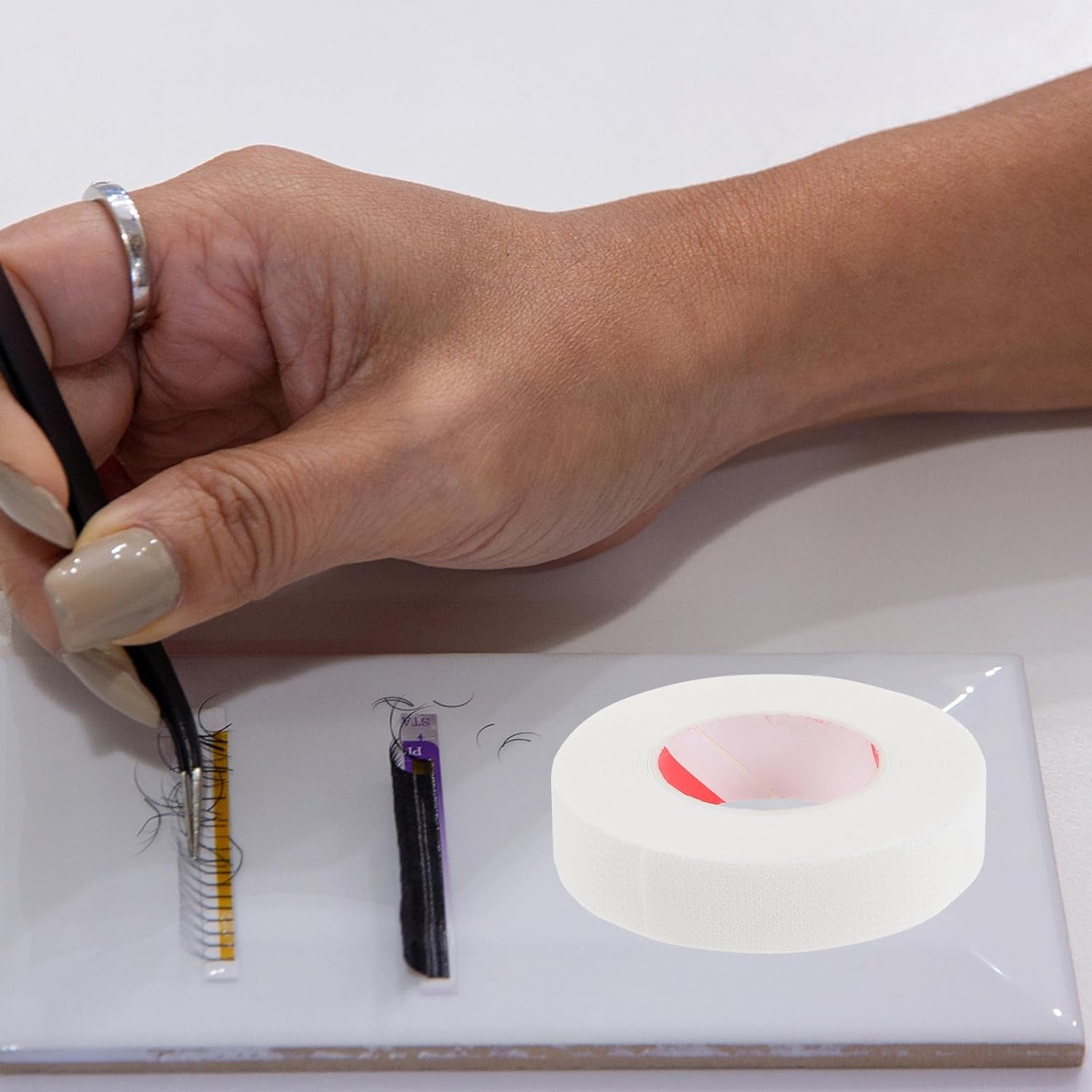 CATIEBYE 6 Rolls Breathable Eyelash Grafting Tape for Eyelash Extension, Soft Skin-Friendly Makeup Tool Strips for Lash Isolation and Protection image number 4