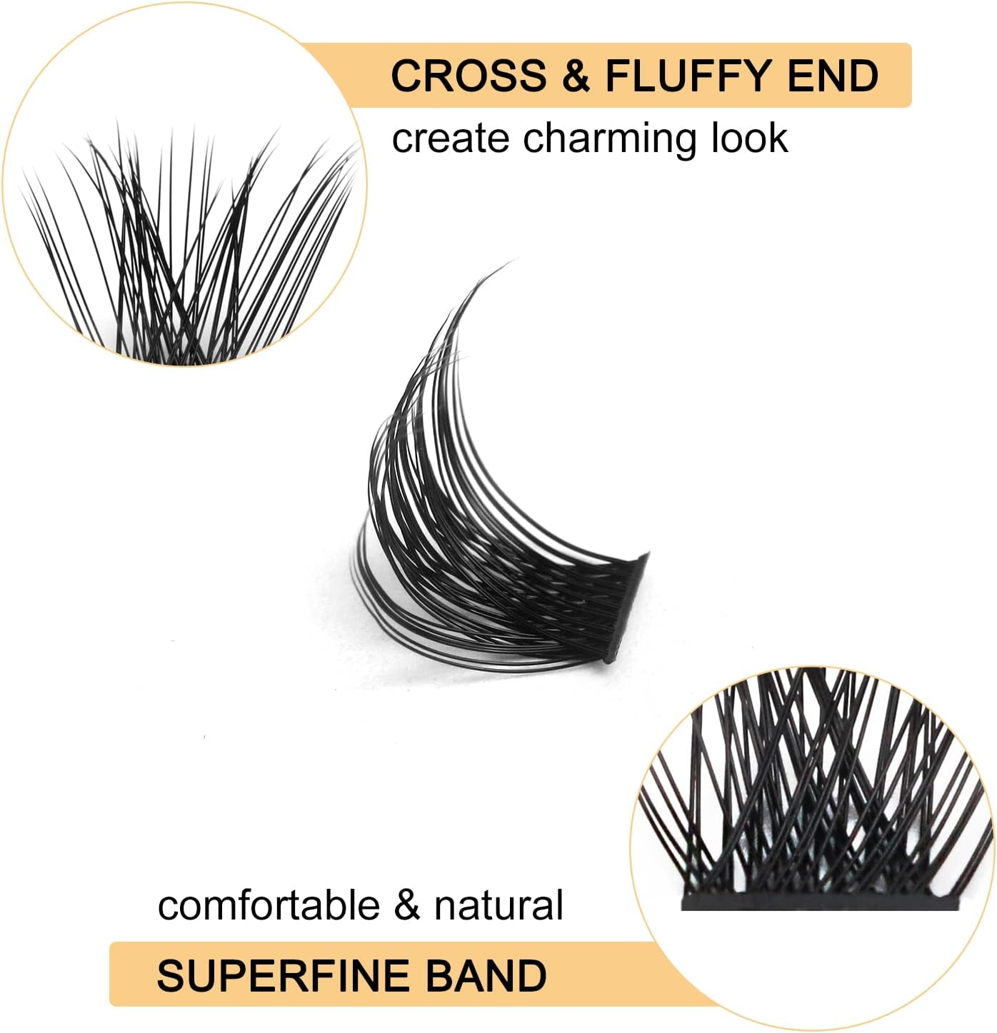 QUEWEL Cluster Lashes 72 Pcs Wide Stem Individual Lashes D Curl 8-16Mm Length DIY Eyelash Extension False Eyelashes Natural&Mega Styles Soft for Personal Makeup Use at Home (Mega-D-Mix8-16) image number 4