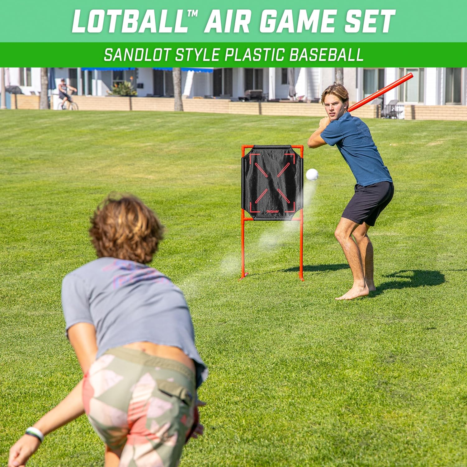 Gosports Lotball AIR Backyard Baseball Bat, Ball and Strike Zone Set - Plastic Baseball Game for Kids image number 1