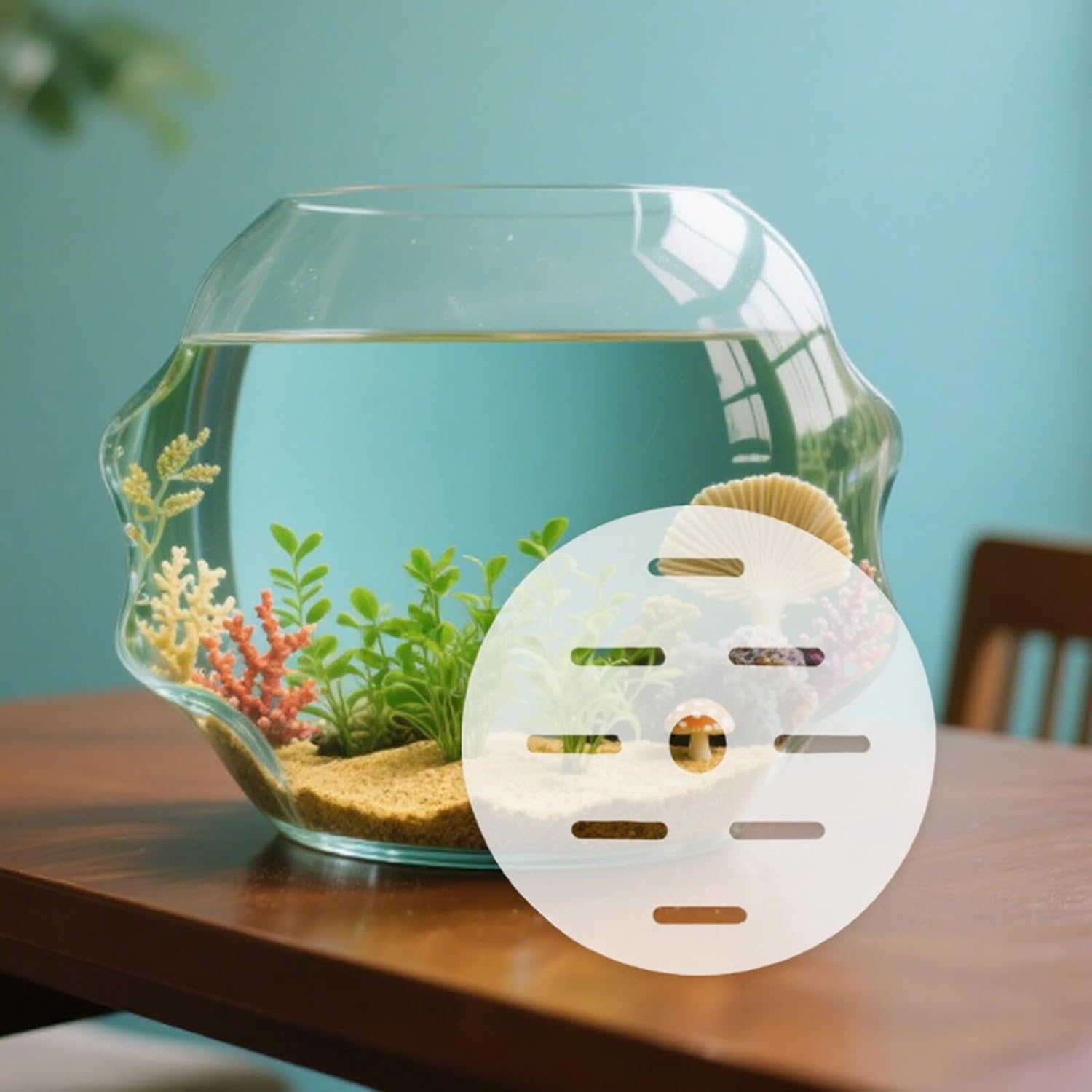DECHOUS 2Pcs 15Cm round Acrylic Aquarium Covers with Holes Anti-Jumping Fish Tank Lids for Small Fish Bowls Reusable Tank Accessories for Aquatic Pets image number 5