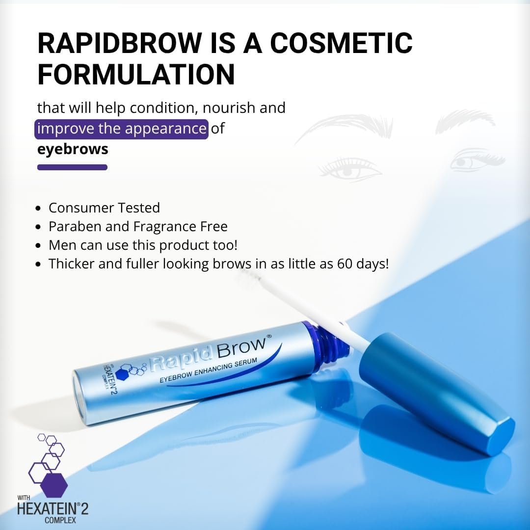 RAPIDBROW Eyebrow Enhancing Serum, 3Ml /0.1 Fluid Ounce Clear image number 6