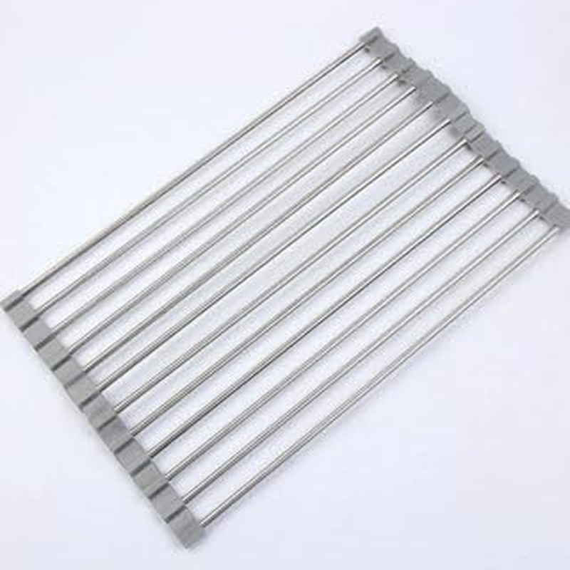 Roll up Dish Drying Rack, over Sink Multipurpose Foldable, Kitchen Sink Accessory (White, 2 Layer)