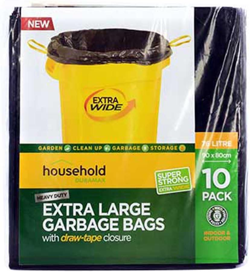 Duramax Household Garbage Bags with Draw String 10-Pieces, 76 Litre Capacity image number 2