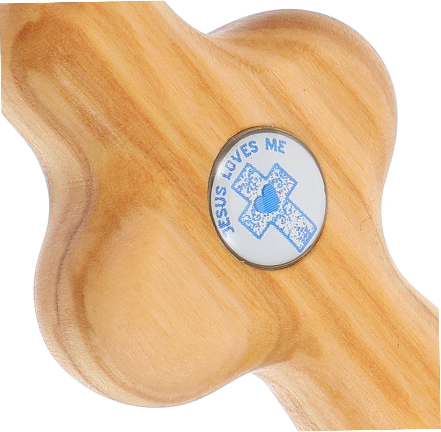 Angoily Jesus Statue in Hand Cross First Holy Communion Confirmation Baptism Small Wooden Cross for Pocket image number 1