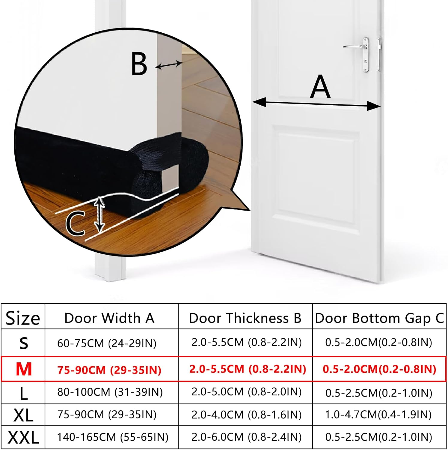 Door Draft Stopper for Doors No Adhesive Draught Excluder under Door Wind Blocker for Bottom of Door,Reduce Noise Draught Excluder Sweep Sound Proof image number 3