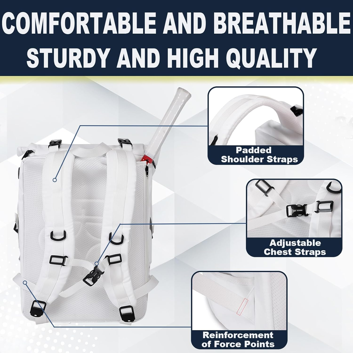 Tennis Bag Tennis Backpack for Women Men Holds 2 Rackets with Shoe Compartment, Large Pickleball Backpack Hold Tennis Racket, Pickleball Paddles, Badminton Racquet - Pure Black image number 4