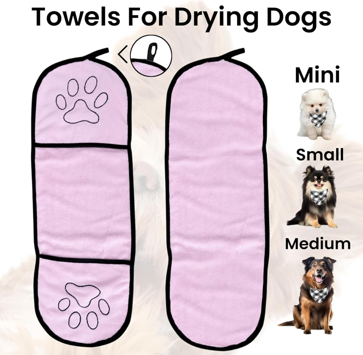 Absorbent Quick Dry Pet Towel Mitt with Pocket, 2Pcs Microfiber Pet Bath Towel Mitts with Pockets,Absorbent Dog Cat Towel Mitts with Pockets,Microfiber Dogs Washcloth Quick Drying for Pets image number 3