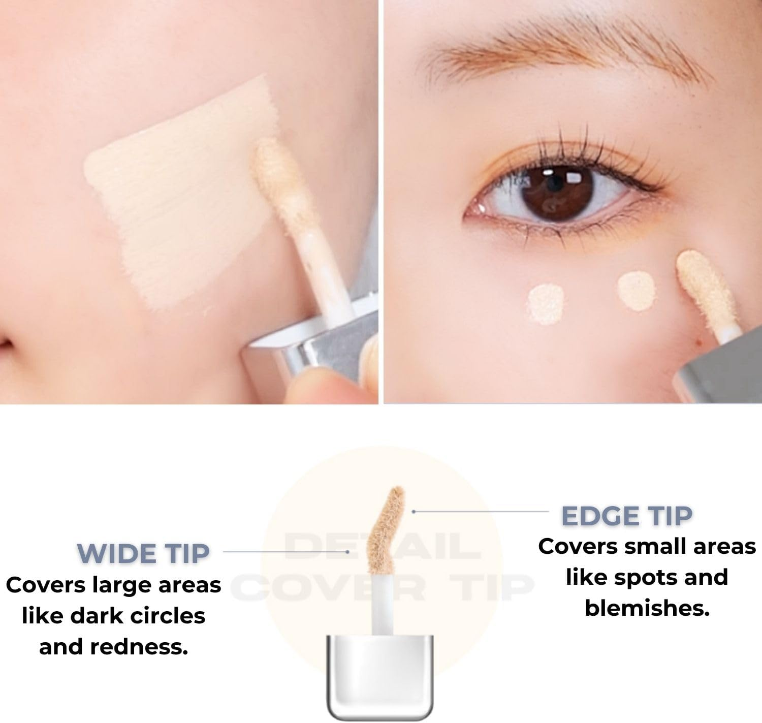 ABOUT TONE Skin Layer Cover Fit Concealer 5 Colors - Ultra Adherence Super Comfort Fit Liquid Concealer 24 Hours Long-Lasting Lightweight Coverage Vegan Korean Face Makeup (23 NATURAL, 5.6 Gram) - 19 Fair image number 4