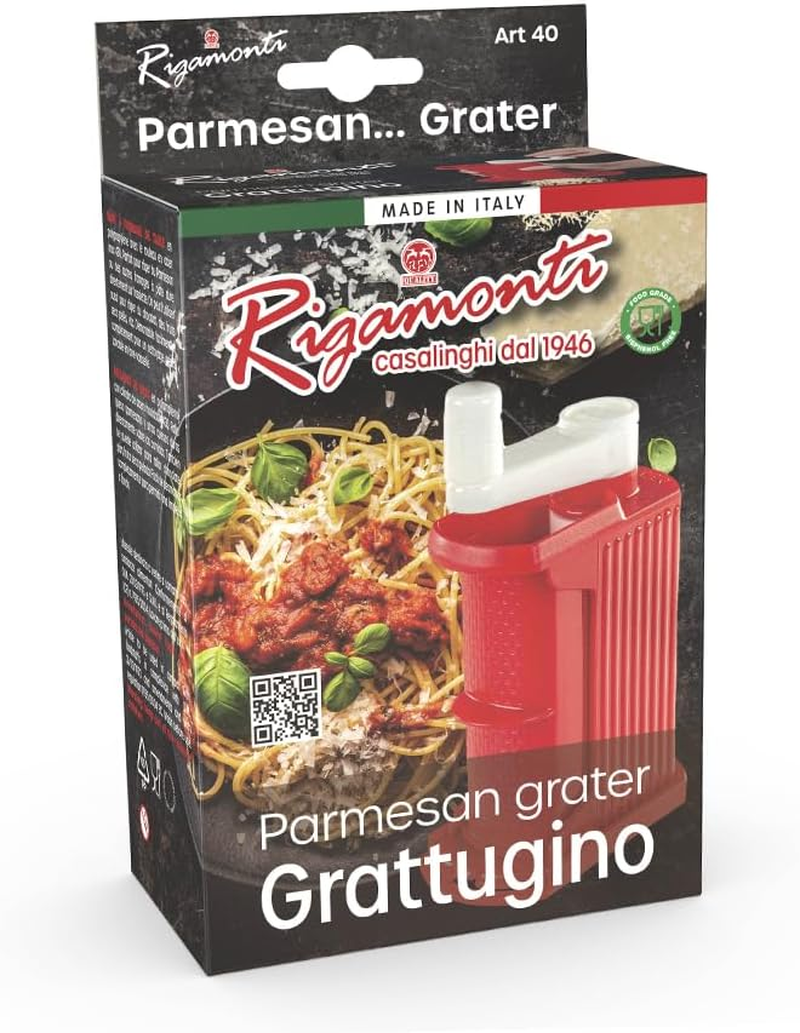 Rigamonti Plastic Hand Cheese Grater, Red