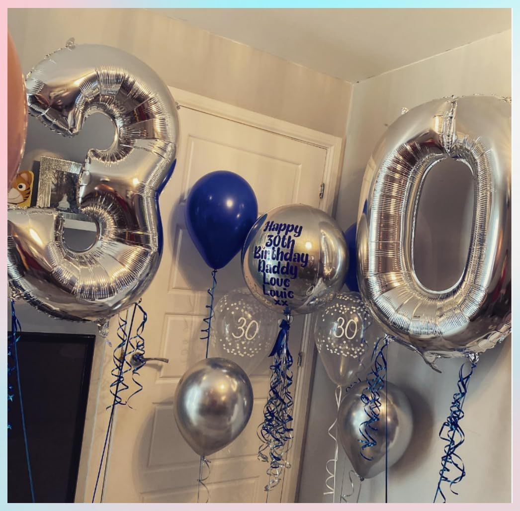 YALLOVE Giant Silver Balloon Number, 40 Inch Foil Big Number 9 Balloons for Birthday Anniversary Baby Shower New Year'S Eve image number 2