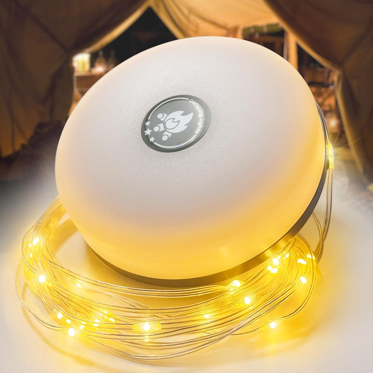 Theapro Roll up Camping Fairy Lights 10 M/33Ft String Light for Indoor Outdoor 2-In-1 IP67 Waterproof Rechargeable LED Lights for Decorative Party Diwali Festival (Warm White) image number 3