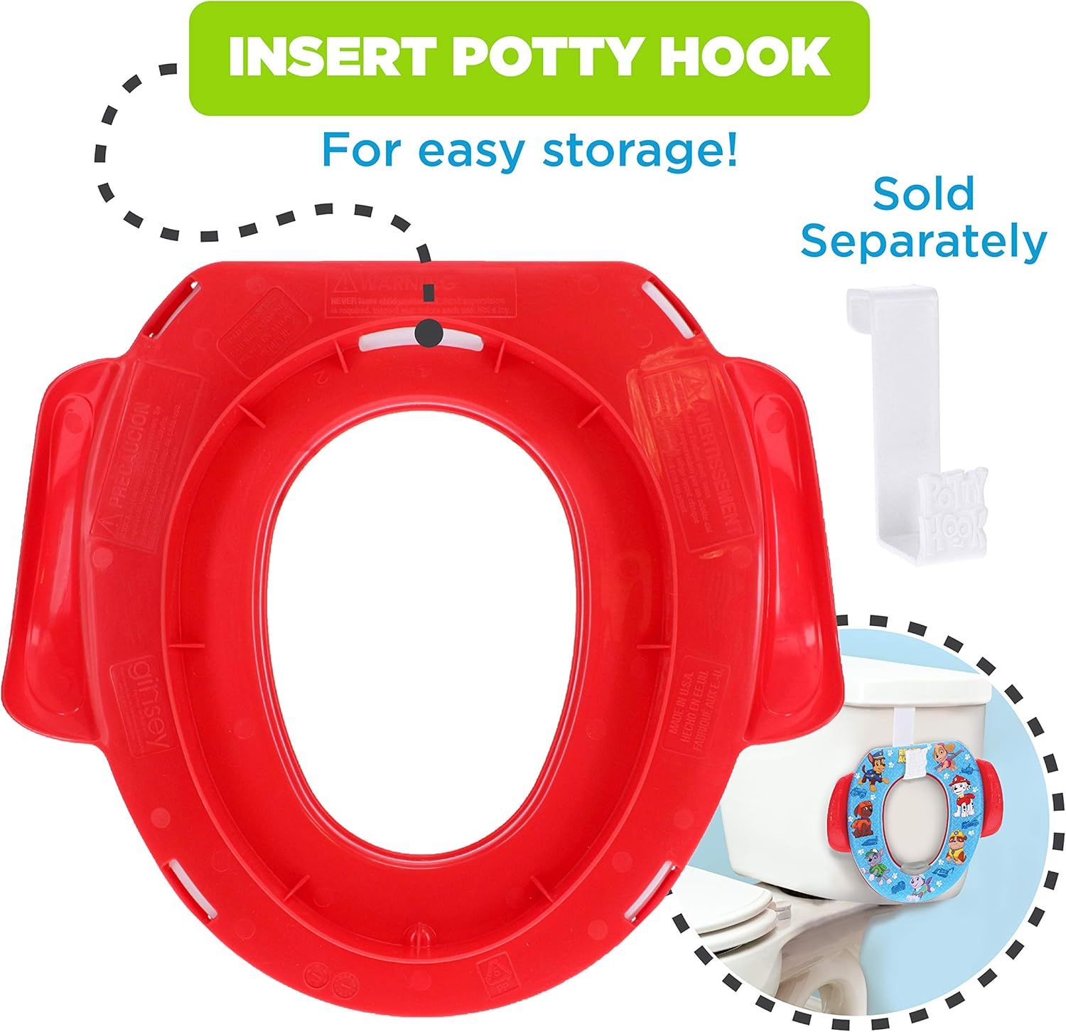 Nickelodeon PAW Patrol Rescue Pups Soft Potty Seat and Potty Training Seat - Soft Cushion, Baby Potty Training, Safe, Easy to Clean image number 4