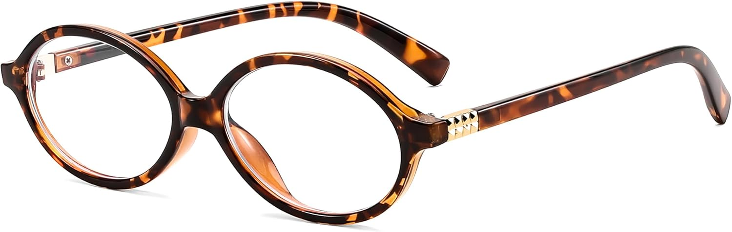 FEISEDY Vintage Oval Glasses for Women Men Retro Tortoise Blue Light Blocking Glasses Small Fake Nerd Eyewear Frames B0254 image number 6