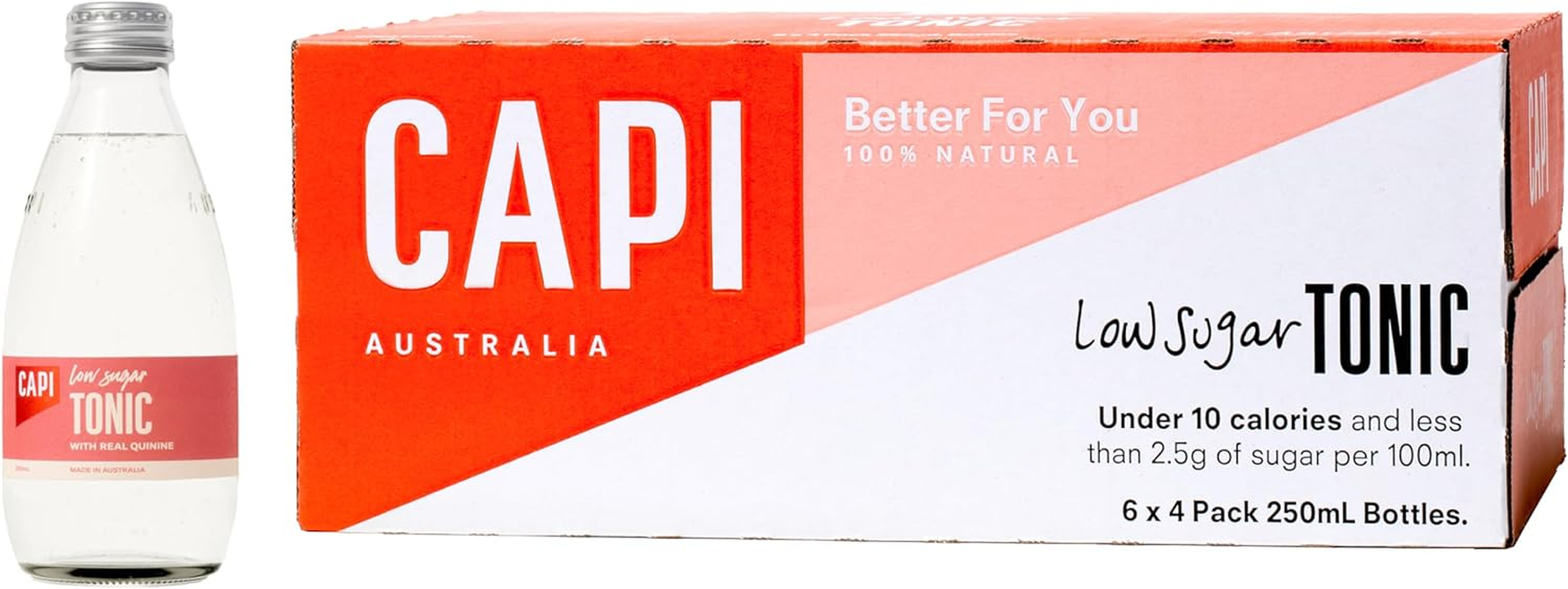 CAPI Sparkling Low Sugar Tonic, 250 Ml, Pack of 24 image number 1