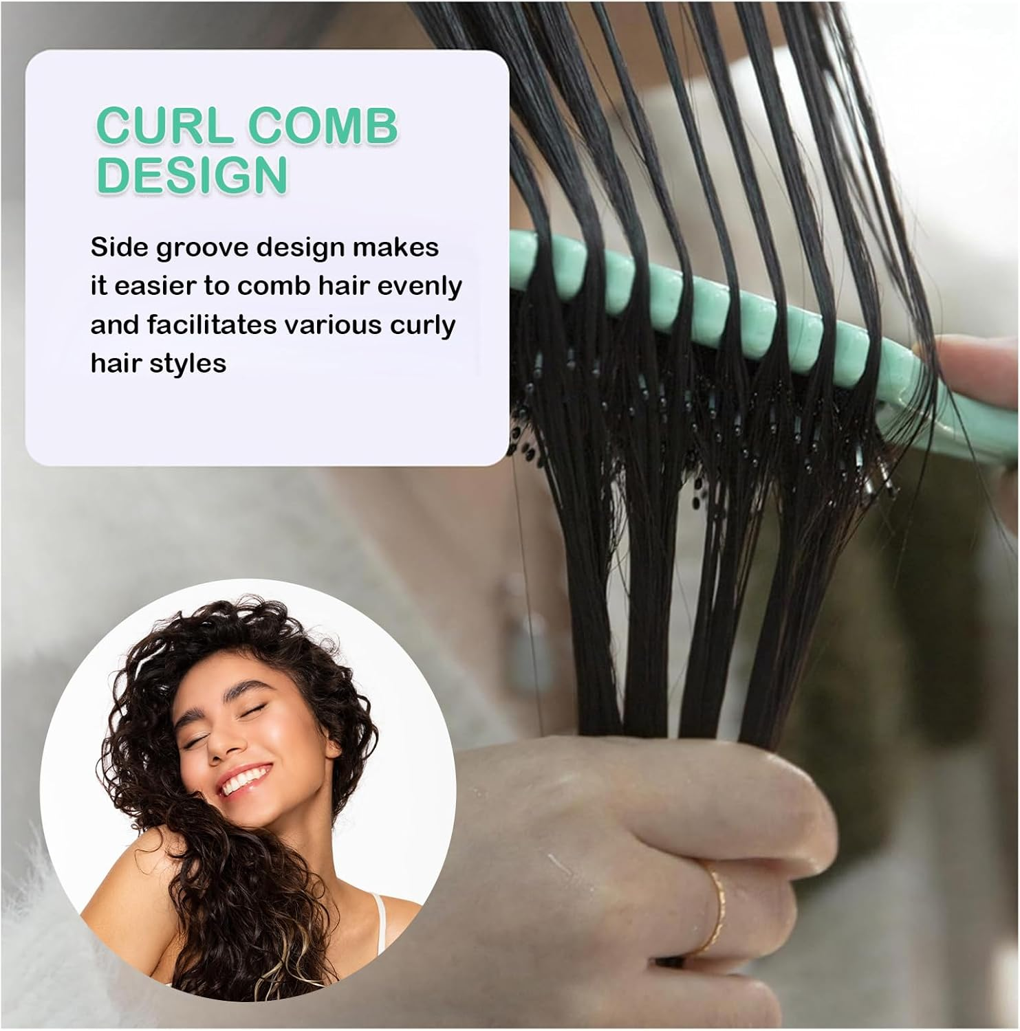 New Curly Hair Brush, 2025 Newest Brush Less Pulling Styling Brush for Men and Women, Curl Brush,Boar Bristle Hair Brush Styling Brush for Detangling (Blue) - Purple image number 6