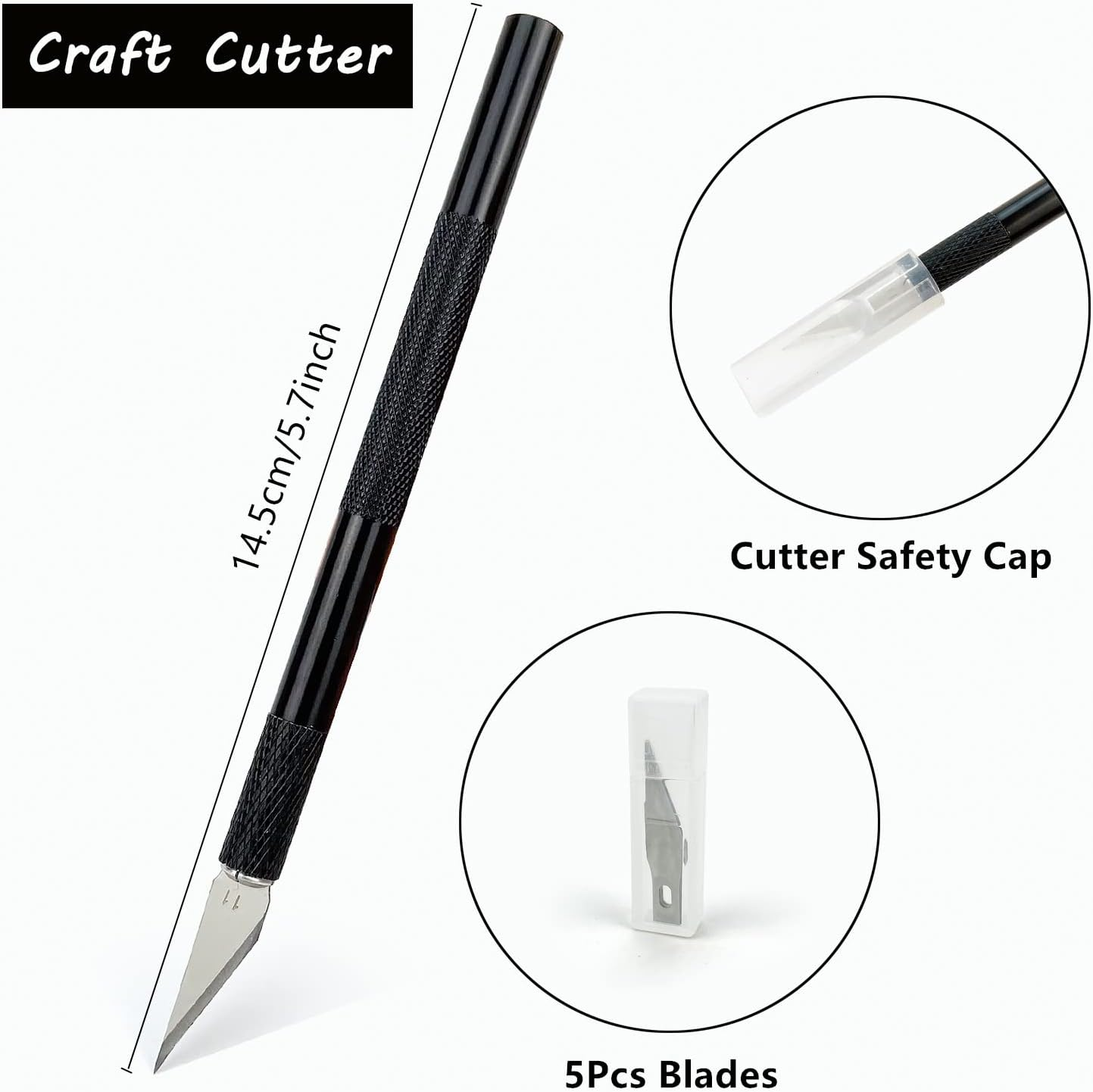 Umaki Vinyl Wrap Kit with Felt Squeegee, Craft Knife & 5Piece Blades and Micro Squeegee, Professional Window Film Tinting Tools for Glass Film, Paint Film image number 4