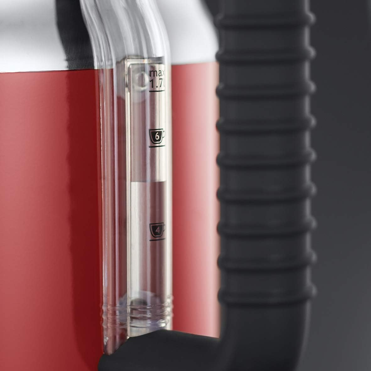 Russell Hobbs Kettle [1.7 L, 2400 W] Retro Red and Polished Stainless Steel (Quick Boil Function, Water Temperature Display in Retro Design, External Water Level Indicator) Vintage Tea Maker 21670-70 image number 2