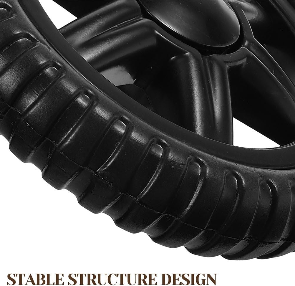 4Pcs Shopping Cart Wheels 5 Inch Heavy Duty Replacement Casters for Grocery Trolleys - Easy Stair Climbing Black Pu Wheels image number 4