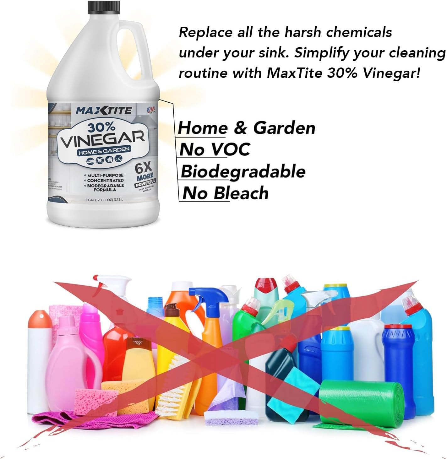 Maxtite Ultra-Strength 30% Vinegar for Home & Garden Cleaning (1 Gallon) image number 2
