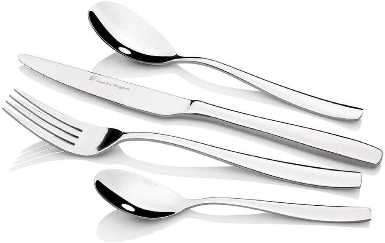 Stanley Rogers Amsterdam Cutlery Set 30 Piece &ndash; Stainless Steel Cutlery Set with Knives, Forks, Spoons and Teaspoons &ndash; Mirror Finish Kitchen Tableware, Ideal Housewarming or Wedding Gift image number 1