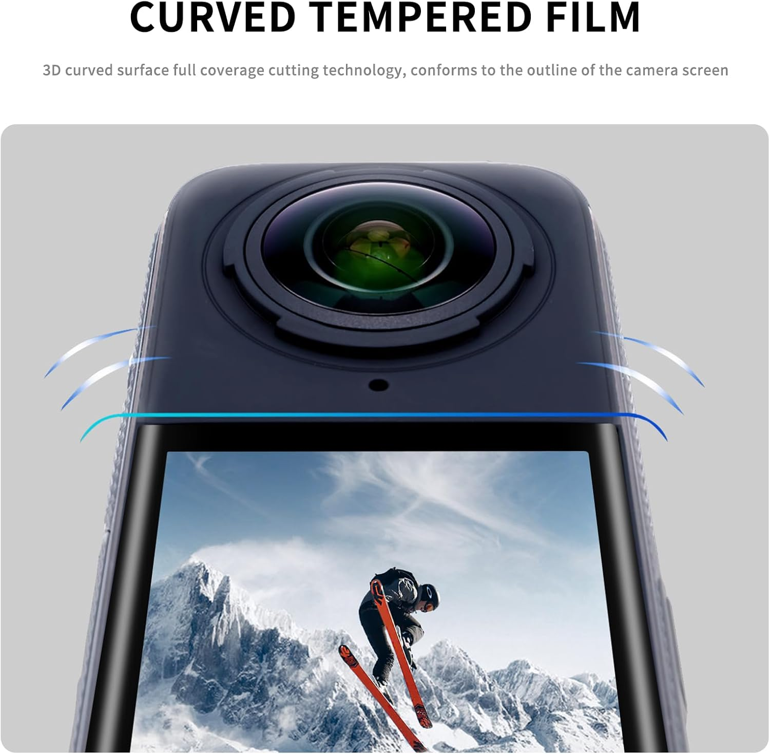 Fitstill Protection Accessories Kit for Insta 360 X5/X4,Tempered Glass Screen Protector+Rubber Lens Cap,2 PCS Ultra HD Screen Protector for Insta360 X5 / X4 Camera,9H Hardness,Scratch Resistant