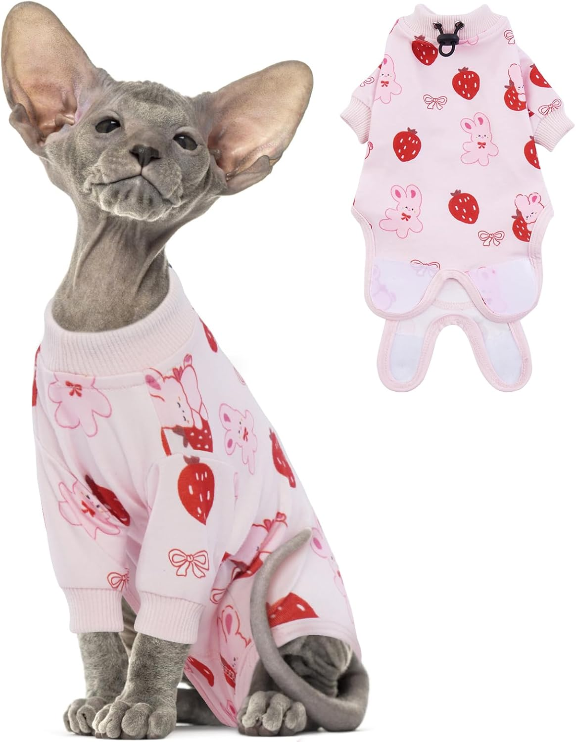 DENTRUN Cat Surgery Recovery Suit Female Male Cats Spay/Neuter Suit Soft Onesie after Surgery, Kitten Surgical Collar Cone Alternative Shirt, Abdominal Wounds Anti-Licking Cat Body Suit Post Surgery image number 6