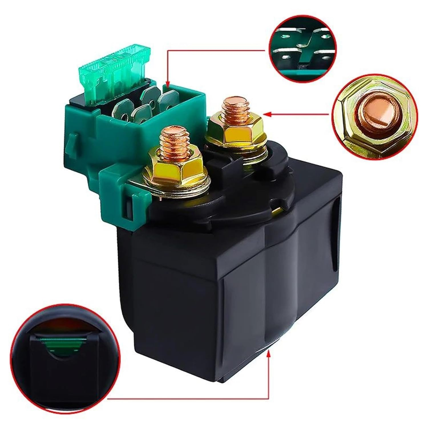 Fit for H0Nda GL500 GL650 GL1500 Goldwing GL 1500 1200 1100 Steed NV 400 NT650 XL600V CX500 CX650 Motorcycle Starter Solenoid Relay(Lavender) - Army Green image number 2