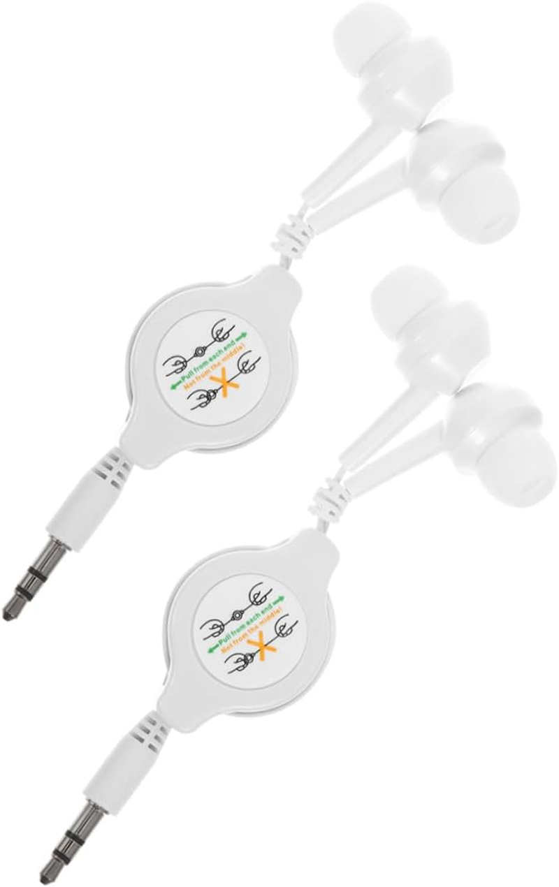 2Pcs Retractable in Ear Headphones Noise Isolating Earbuds with Lightweight Design for Sports Travel and Daily Use Comfortable Earphones for Clear Sound image number 2
