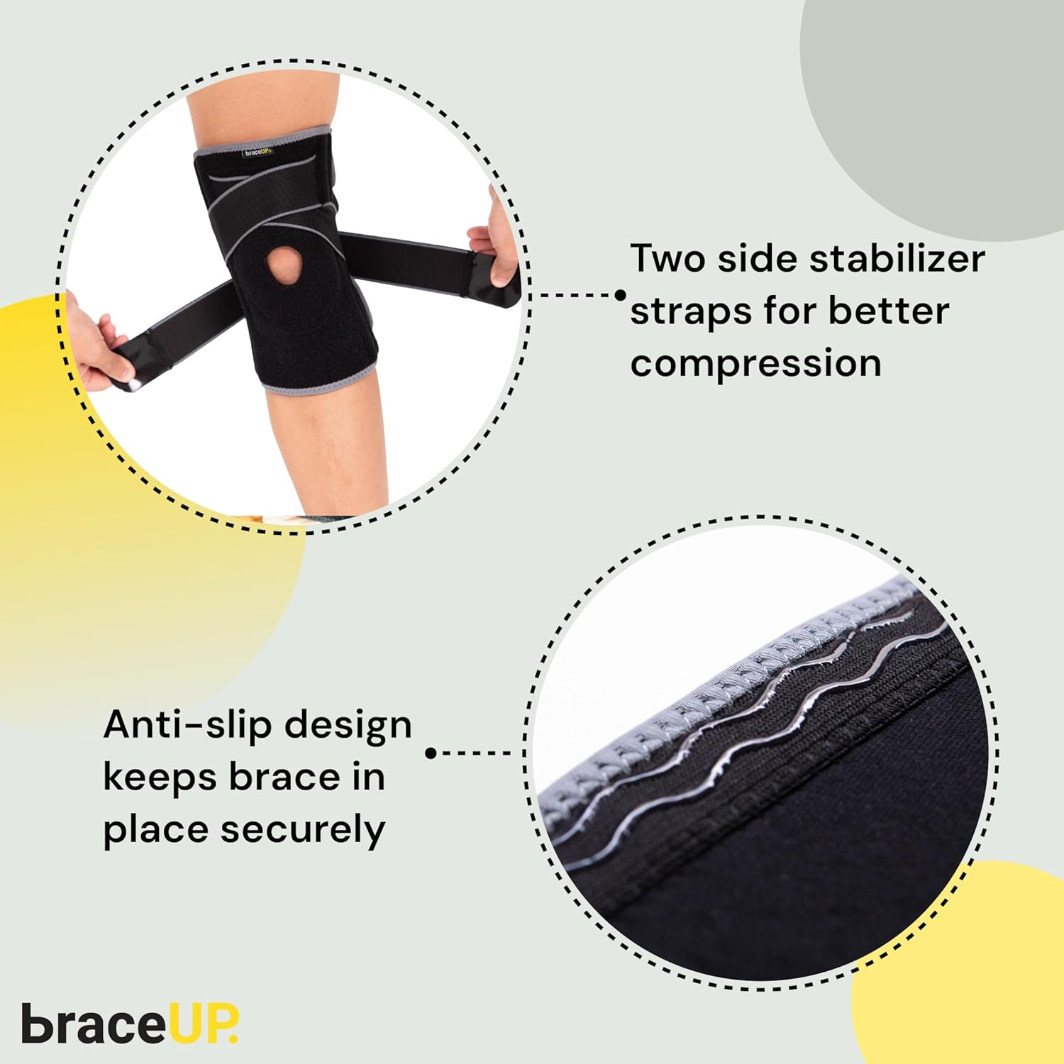 Braceup Knee Brace with Side Stabilizers & Patella Gel Pads - Ultimate Knee Support for Knee Pain, Arthritis, and Patella Stabilization (L/XL) image number 6