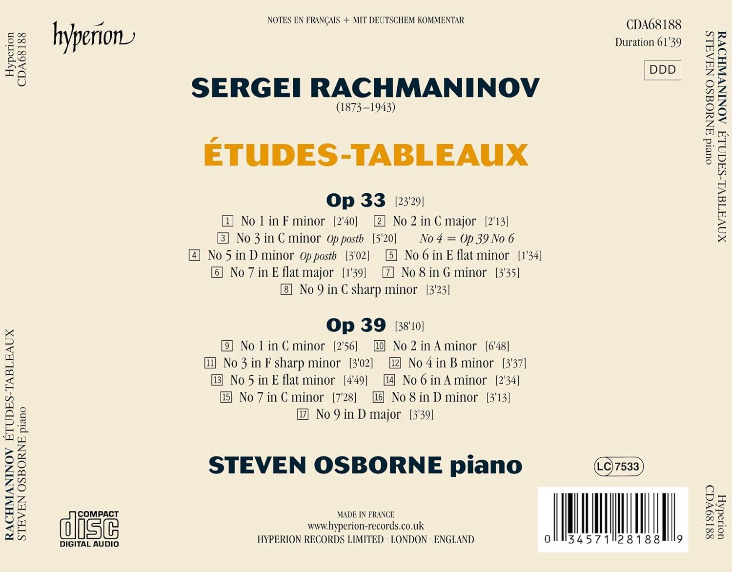 Rachmaninov: Etudes-Tableaux Opp.33 & 39 image number 1