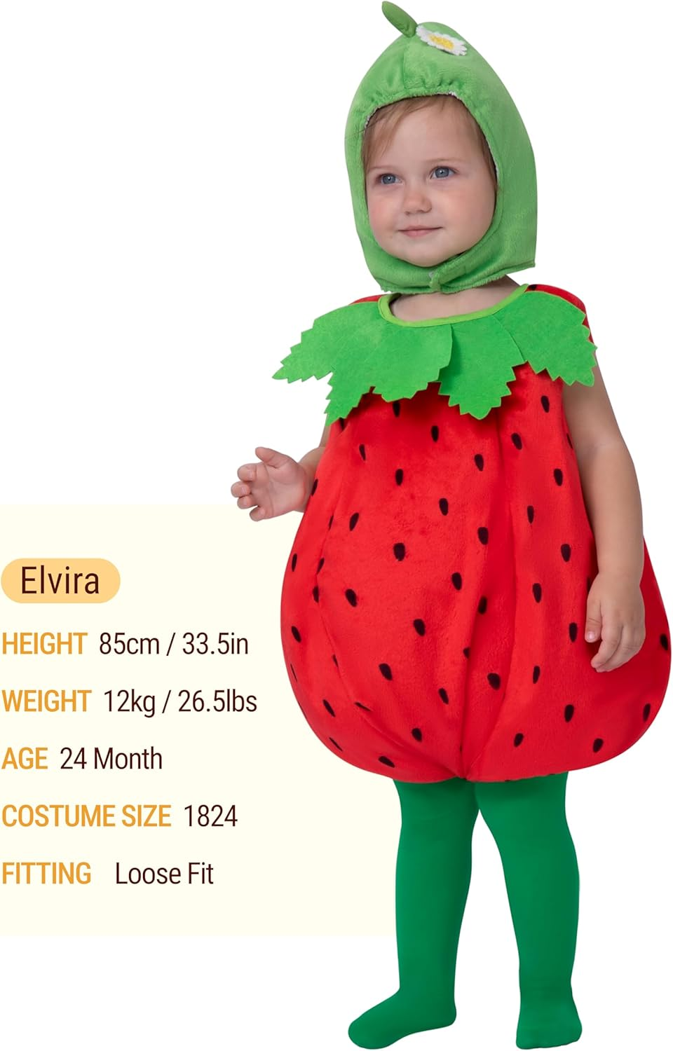 Spooktacular Creations Halloween Baby Strawberry Costume Toddler, Infant Fruit Costume for Girls Kids Halloween Dressup Party image number 1