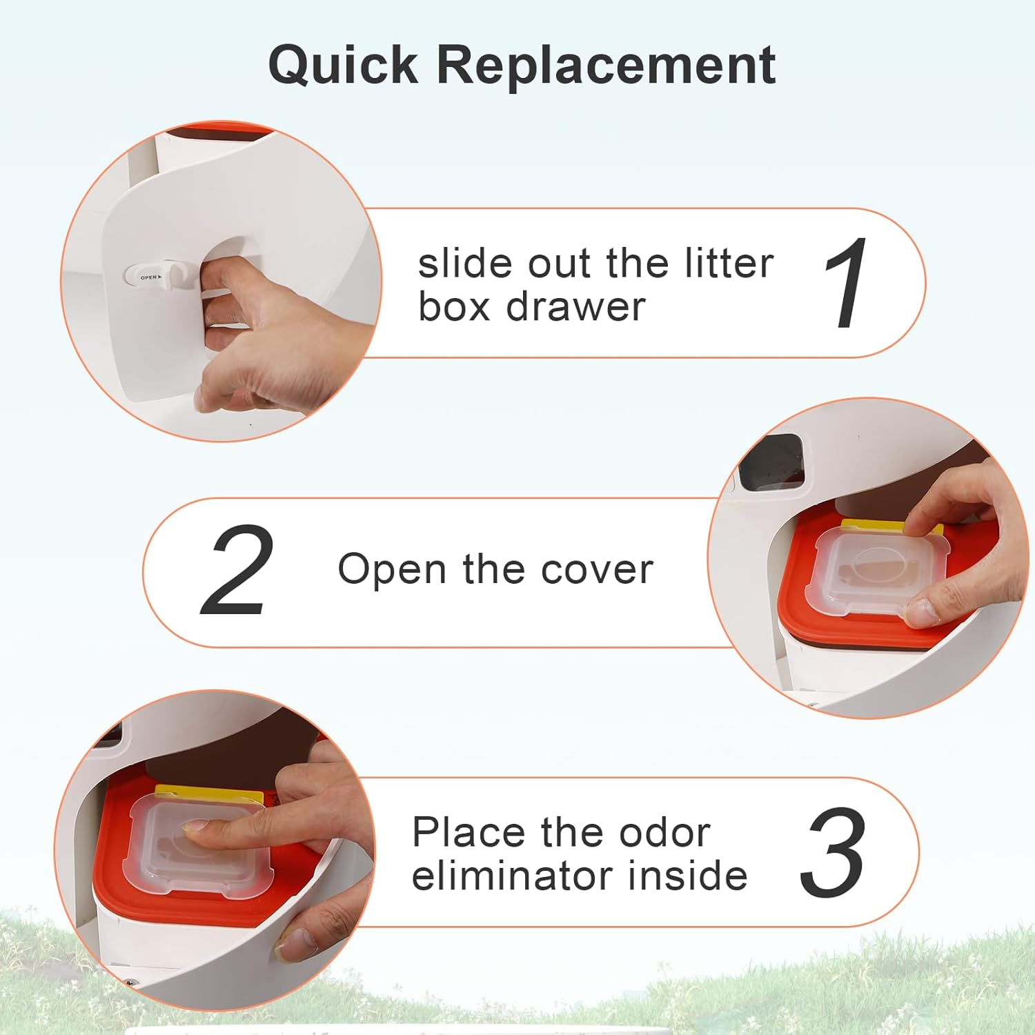 Pack of 3 Odour Remover for Pura Max/Pura Max 2 Self-Cleaning Cat Litter Tray, N50 Odour Eliminator, Cat Urine Odour Remover, Autopulent, Odour Control image number 3