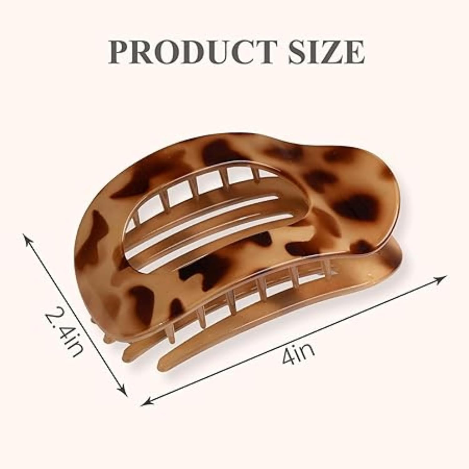 1 Piece Benglatt French Hair Clip - Flat Duck Bill Claw Clip Non-Slip Tortoise Shell Design for Women (Matte Light Brown) - Matt Light Brown image number 3