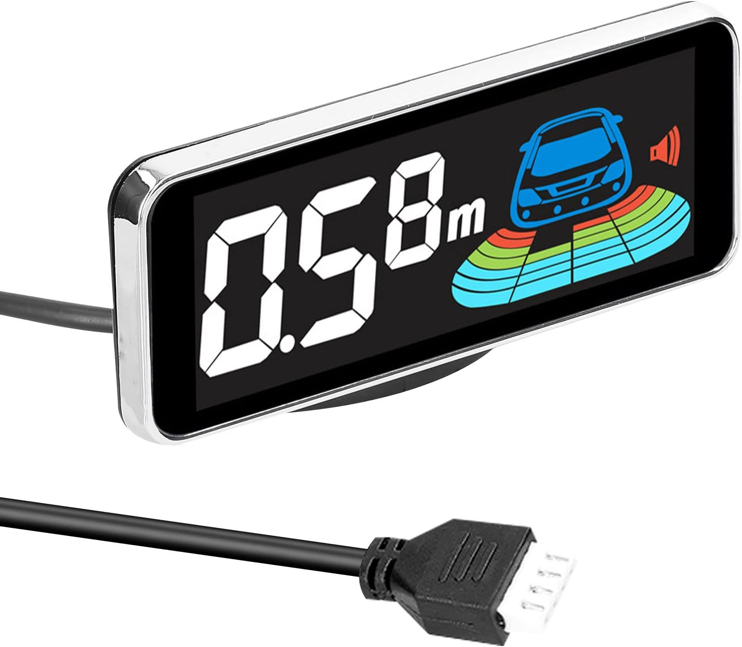 Weytoll Car Parking Sensor Rear Reversing Radars System with 8 Parking Sensors Distance Detection LCD Distance Display Sound Warning Buzzer White image number 3