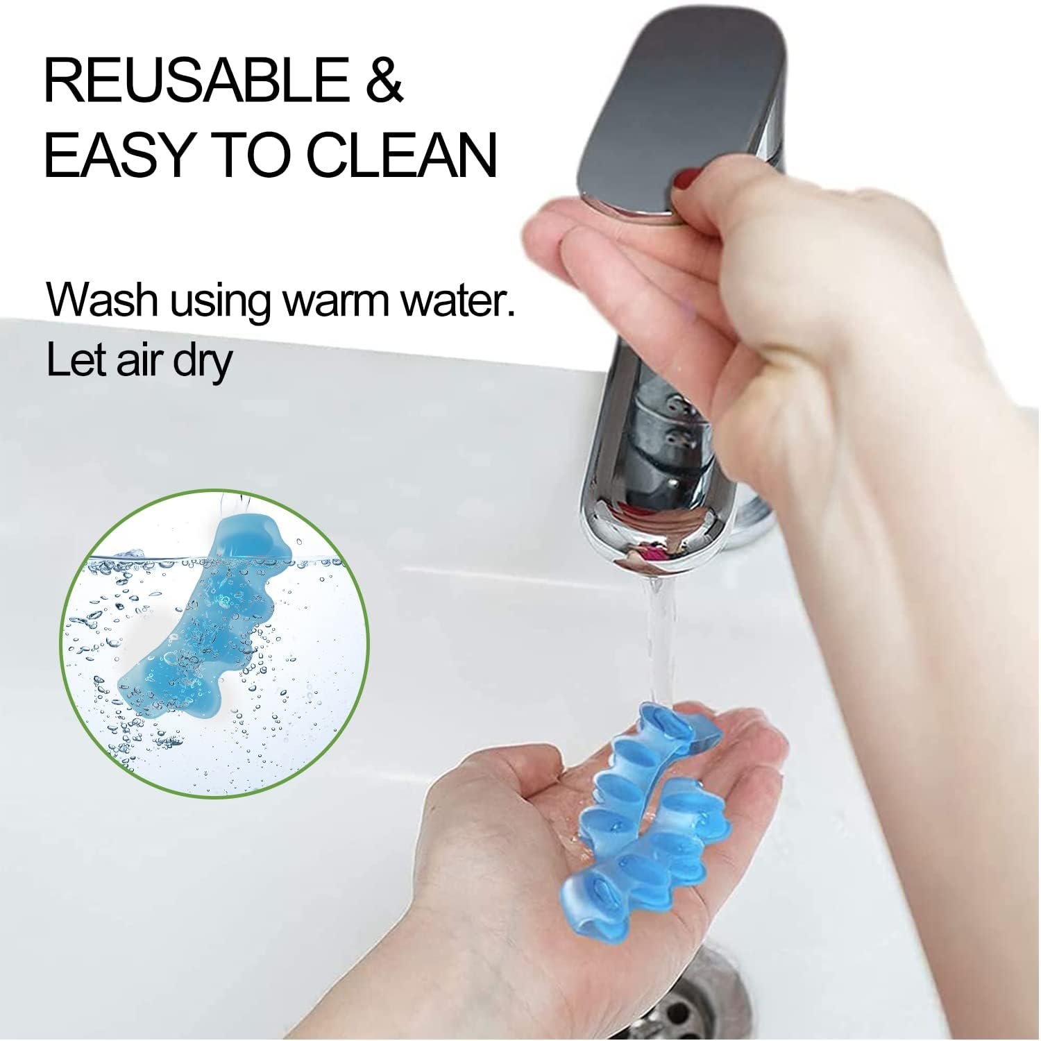 8Pcs Toe Spacers,Soft Gel Toe Separators and Spreaders to Correct Bunions and Restore Toes to Their Original Shape,H HOME-MART Bunion Corrector Toe Spacer Toe Straightener Toe Stretcher Big Toe Correctors (Blue+Blue+White+White(4 Pairs)) image number 2