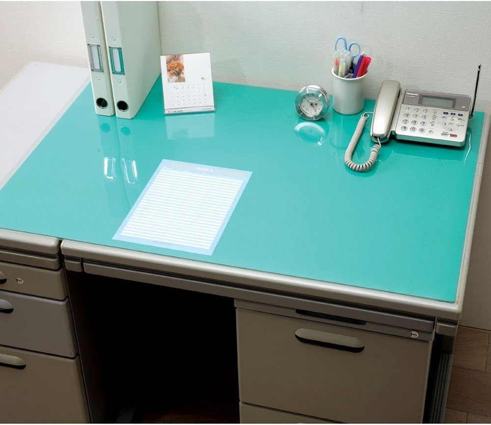 Iris Ohyama DMT-9959PZ Desk Mat, Width 39.0 X Depth 23.2 Inches (99 Cm), Natural/Green image number 1